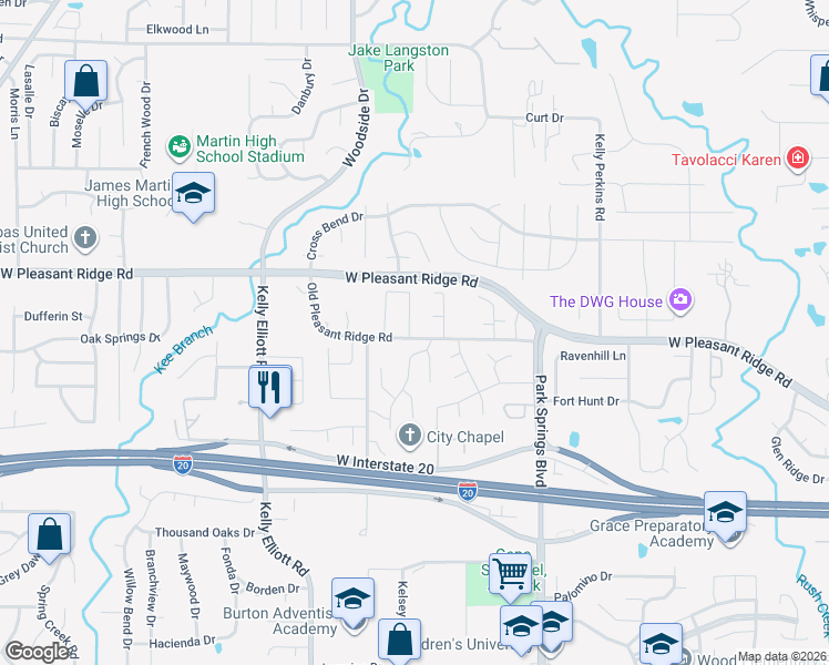 map of restaurants, bars, coffee shops, grocery stores, and more near 4117 Sunday Hill Drive in Arlington