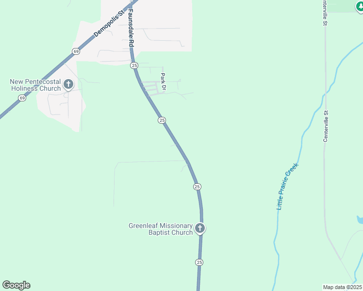 map of restaurants, bars, coffee shops, grocery stores, and more near 14070 Alabama 25 in Greensboro