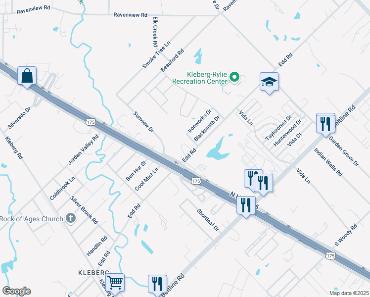 map of restaurants, bars, coffee shops, grocery stores, and more near 1911 Edd Road in Dallas
