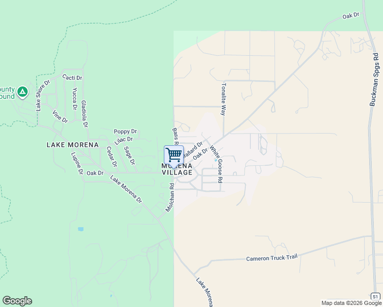 map of restaurants, bars, coffee shops, grocery stores, and more near 29870 Oak Drive in Campo