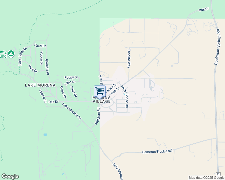 map of restaurants, bars, coffee shops, grocery stores, and more near 29870 Oak Drive in Campo