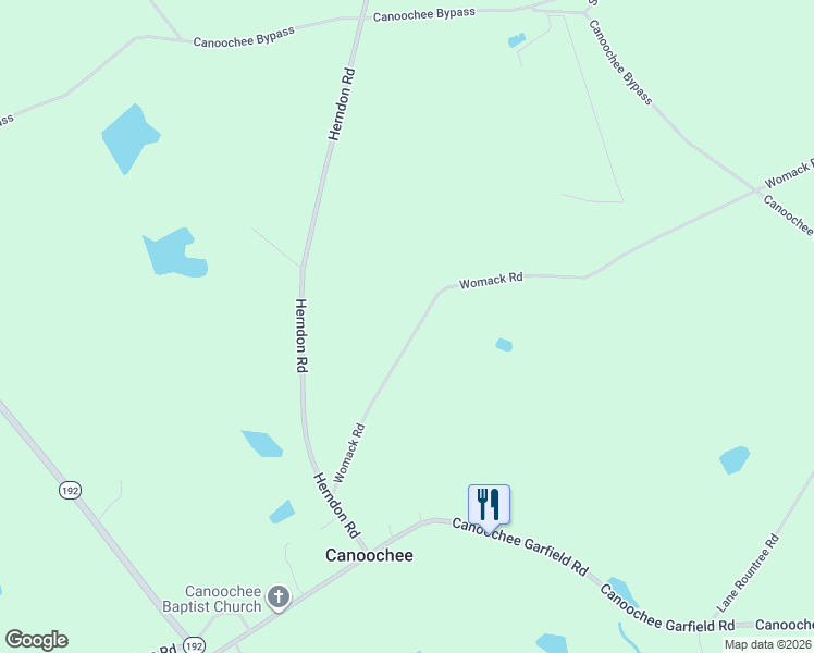 map of restaurants, bars, coffee shops, grocery stores, and more near 95 Womack Road in Twin City