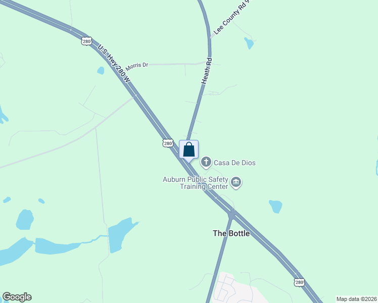 map of restaurants, bars, coffee shops, grocery stores, and more near 4760 Alabama 147 in Auburn