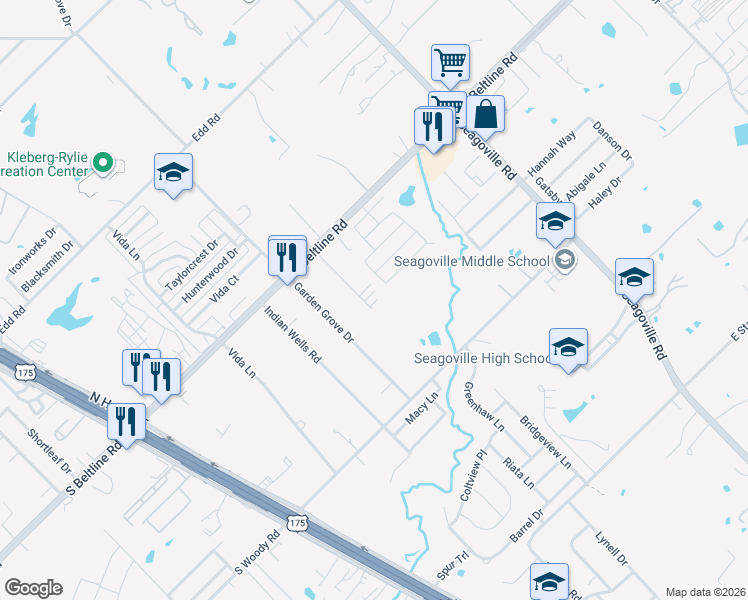 map of restaurants, bars, coffee shops, grocery stores, and more near 13753 Biggs Street in Dallas