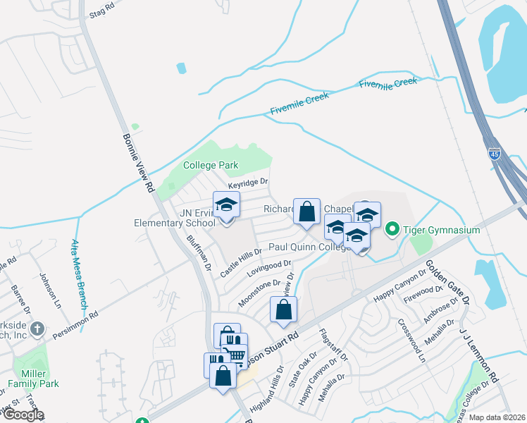 map of restaurants, bars, coffee shops, grocery stores, and more near 3812 Black Oak Drive in Dallas