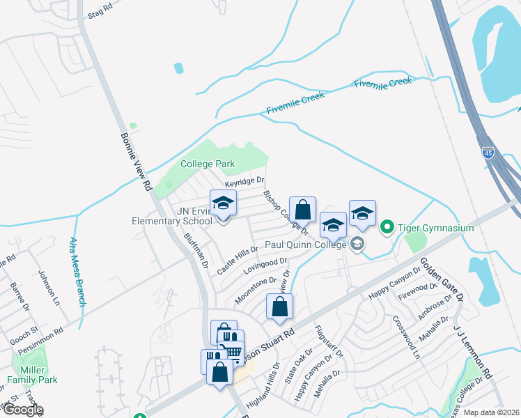 map of restaurants, bars, coffee shops, grocery stores, and more near 3812 Black Oak Drive in Dallas