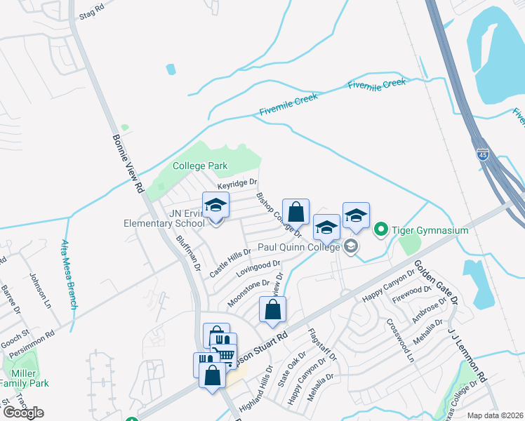 map of restaurants, bars, coffee shops, grocery stores, and more near 3827 Black Oak Drive in Dallas