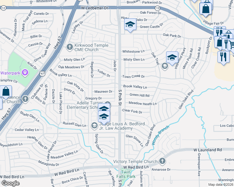 map of restaurants, bars, coffee shops, grocery stores, and more near in Dallas