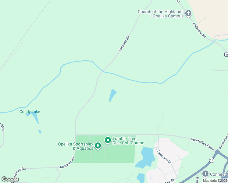 map of restaurants, bars, coffee shops, grocery stores, and more near 1103 Andrews Road in Opelika