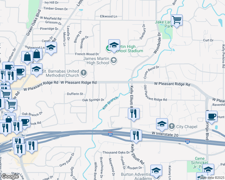 map of restaurants, bars, coffee shops, grocery stores, and more near 4504 Fox Hollow Court in Arlington