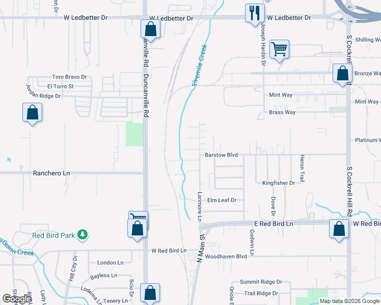 map of restaurants, bars, coffee shops, grocery stores, and more near 4820 Pachuca Court in Dallas