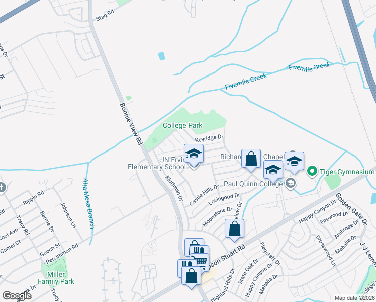 map of restaurants, bars, coffee shops, grocery stores, and more near 3342 Ridgemoor Circle in Dallas