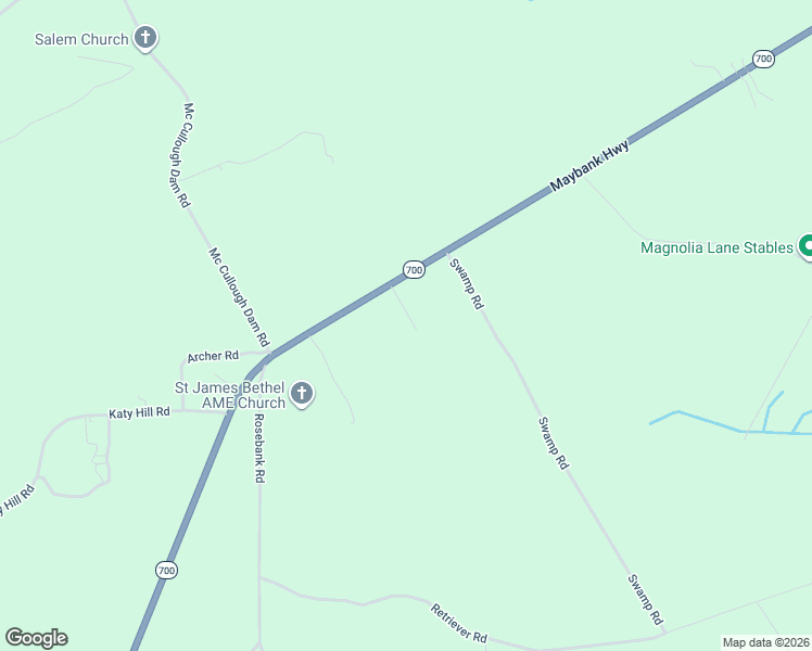 map of restaurants, bars, coffee shops, grocery stores, and more near 1839 Phillis Washington Road in Wadmalaw Island