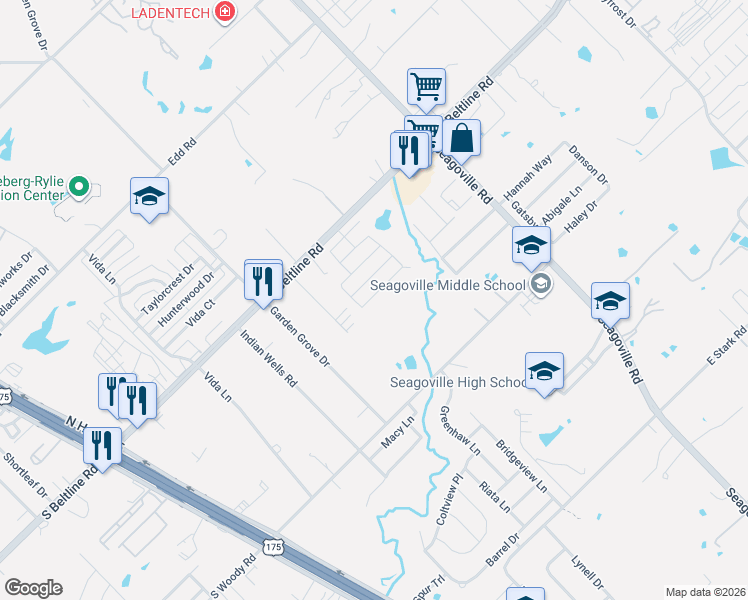 map of restaurants, bars, coffee shops, grocery stores, and more near 1316 Country Lane in Dallas