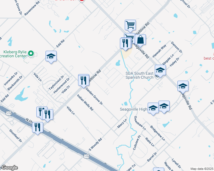 map of restaurants, bars, coffee shops, grocery stores, and more near 13706 Sandos Drive in Dallas