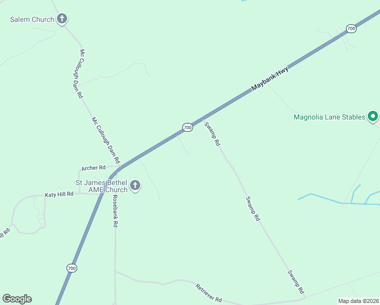 map of restaurants, bars, coffee shops, grocery stores, and more near 1839 Phllis Washington Road in Wadmalaw Island