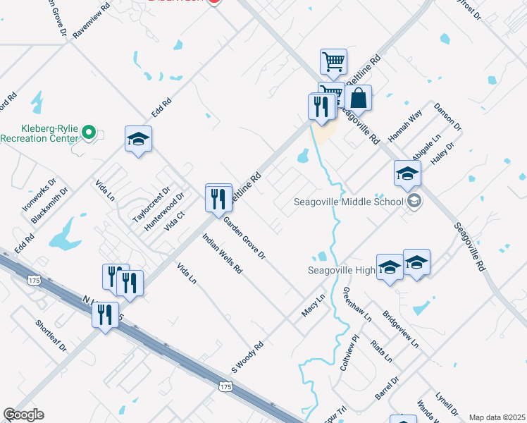 map of restaurants, bars, coffee shops, grocery stores, and more near 13657 Biggs Street in Dallas