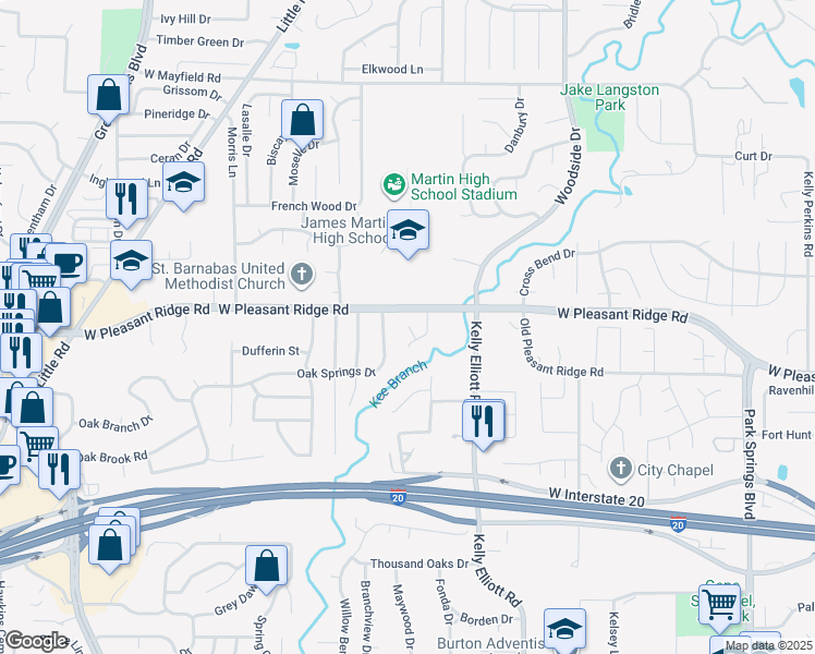 map of restaurants, bars, coffee shops, grocery stores, and more near 4504 Fox Hollow Ct in Arlington