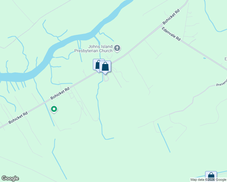map of restaurants, bars, coffee shops, grocery stores, and more near 2595 Bohicket Road in Johns Island