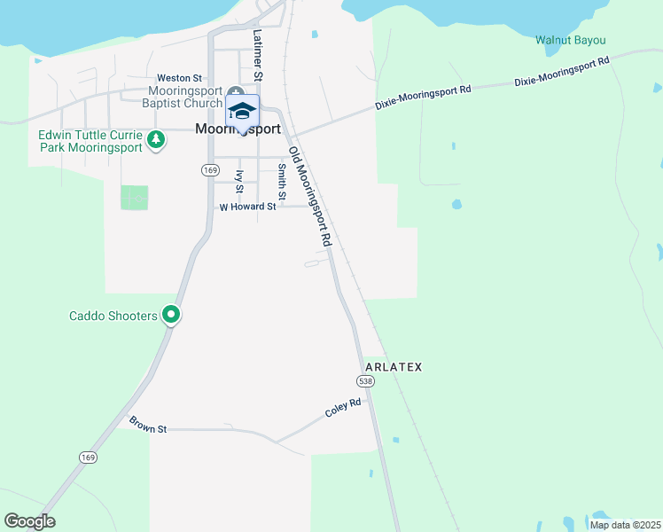 map of restaurants, bars, coffee shops, grocery stores, and more near 1010 Old Mooringsport Rd in Mooringsport