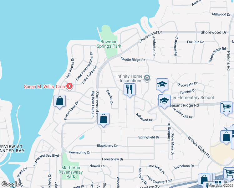 map of restaurants, bars, coffee shops, grocery stores, and more near 4106 Crossgate Court in Arlington