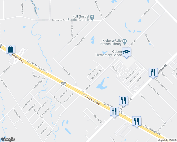 map of restaurants, bars, coffee shops, grocery stores, and more near 33 Ironworks Drive in Dallas