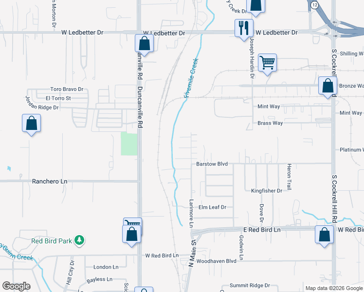 map of restaurants, bars, coffee shops, grocery stores, and more near 4817 Jesus Maria Court in Dallas