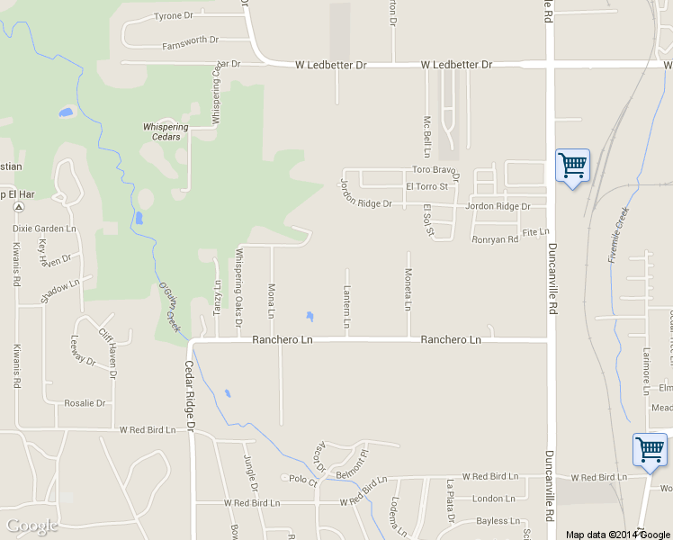 map of restaurants, bars, coffee shops, grocery stores, and more near 5215 Lantern Lane in Dallas