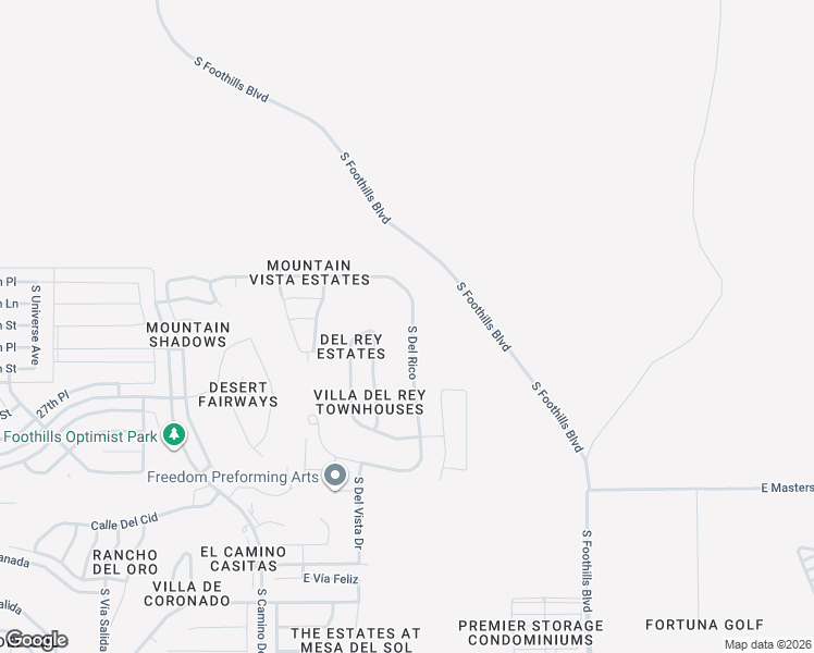 map of restaurants, bars, coffee shops, grocery stores, and more near 10178 South Del Rico in Yuma