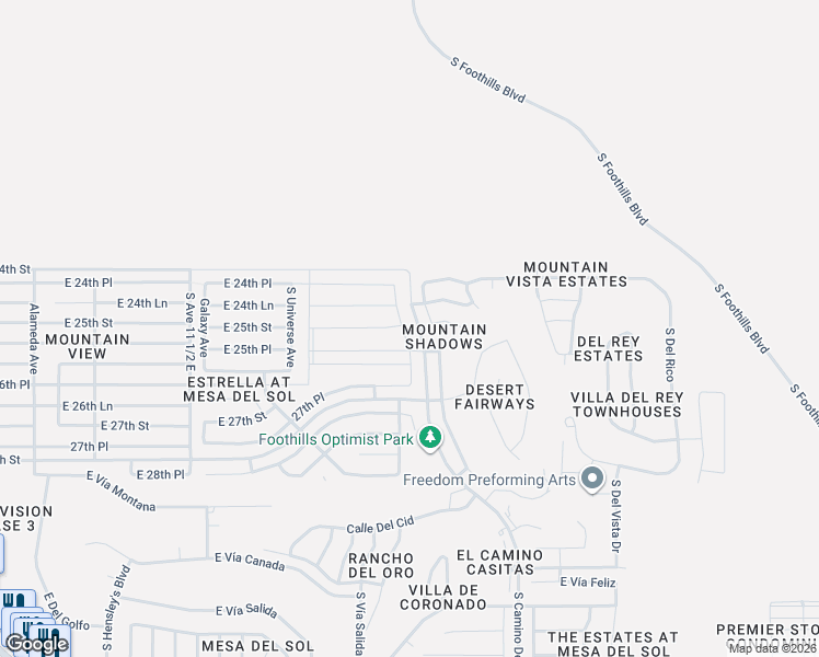 map of restaurants, bars, coffee shops, grocery stores, and more near S Camino Del Sol in Yuma