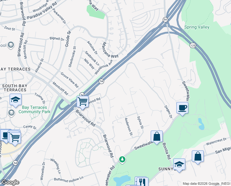 map of restaurants, bars, coffee shops, grocery stores, and more near 2814 Via Del Allazon in Bonita
