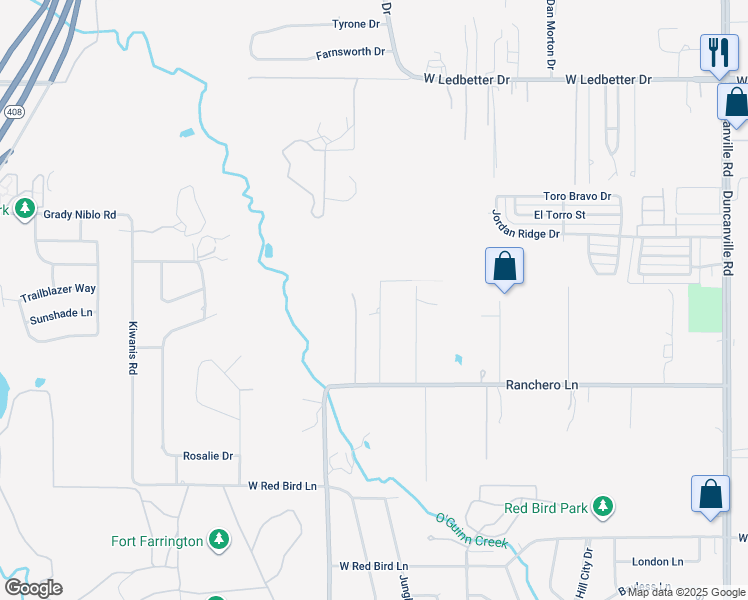 map of restaurants, bars, coffee shops, grocery stores, and more near 5131 Whispering Oaks Drive in Dallas