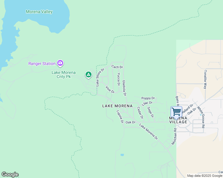 map of restaurants, bars, coffee shops, grocery stores, and more near 29348 Vine Drive in Campo