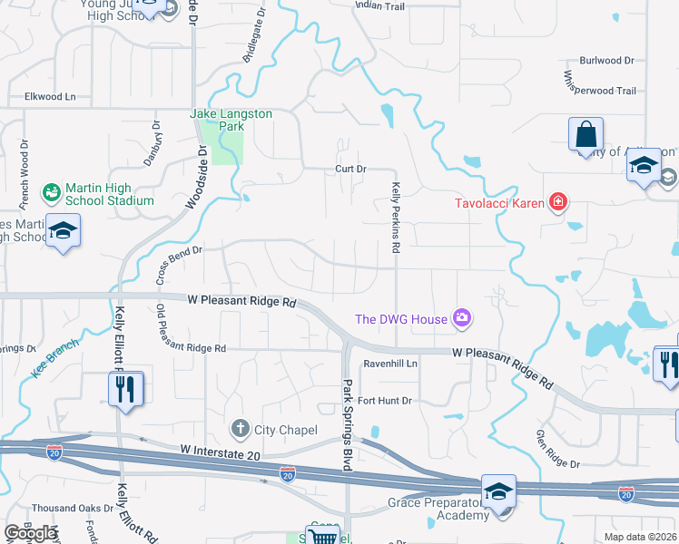 map of restaurants, bars, coffee shops, grocery stores, and more near 3704 Cross Bend Drive in Arlington