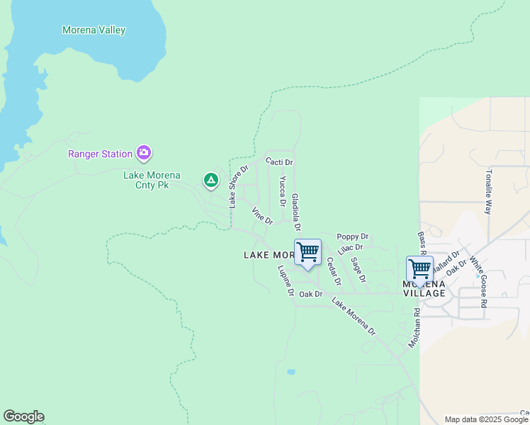 map of restaurants, bars, coffee shops, grocery stores, and more near 29348 Vine Drive in Campo