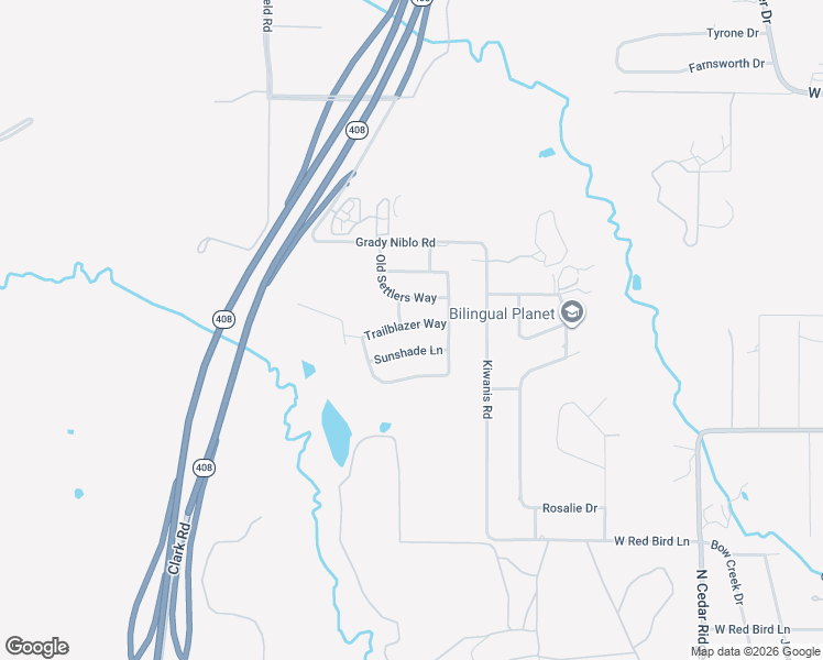 map of restaurants, bars, coffee shops, grocery stores, and more near 6802 Trailblazer Way in Dallas