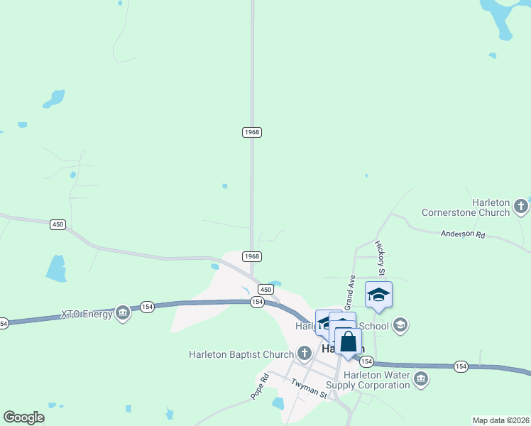 map of restaurants, bars, coffee shops, grocery stores, and more near 275 Farm to Market Road 1968 in Jefferson