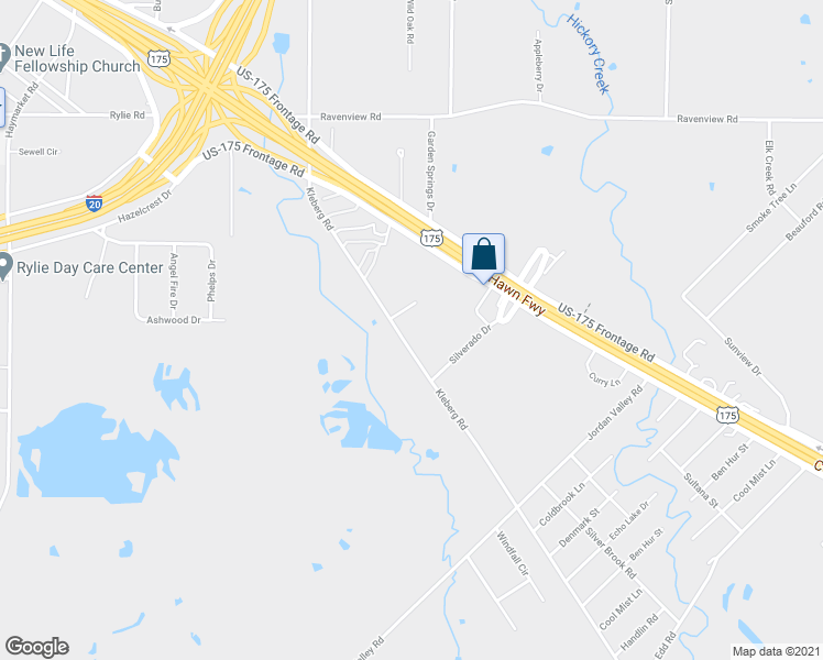 map of restaurants, bars, coffee shops, grocery stores, and more near 11737 Kleberg Road in Dallas
