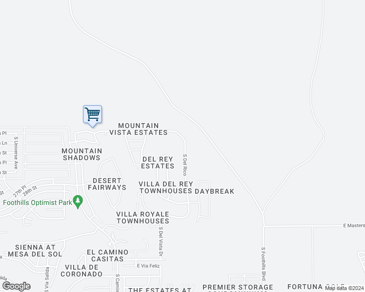 map of restaurants, bars, coffee shops, grocery stores, and more near 10178 South Del Rico in Yuma