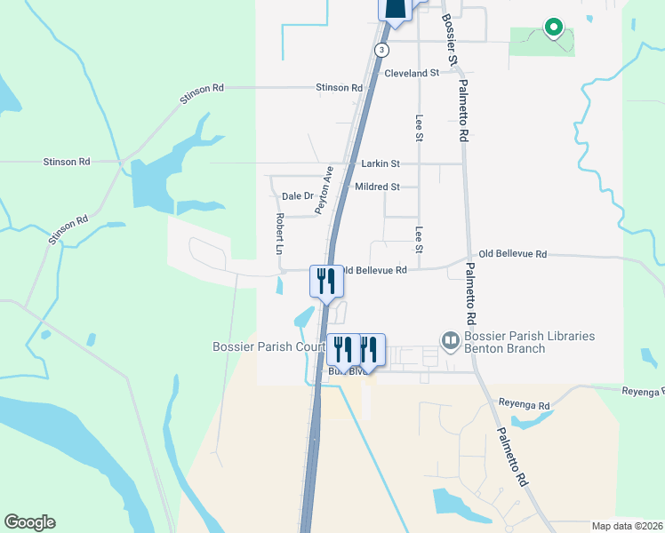 map of restaurants, bars, coffee shops, grocery stores, and more near in Benton