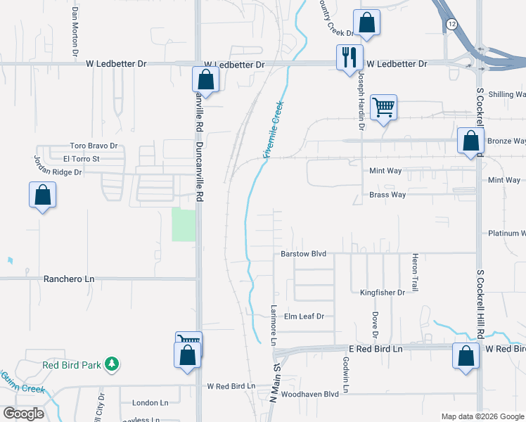 map of restaurants, bars, coffee shops, grocery stores, and more near 4815 Mexico Court in Dallas