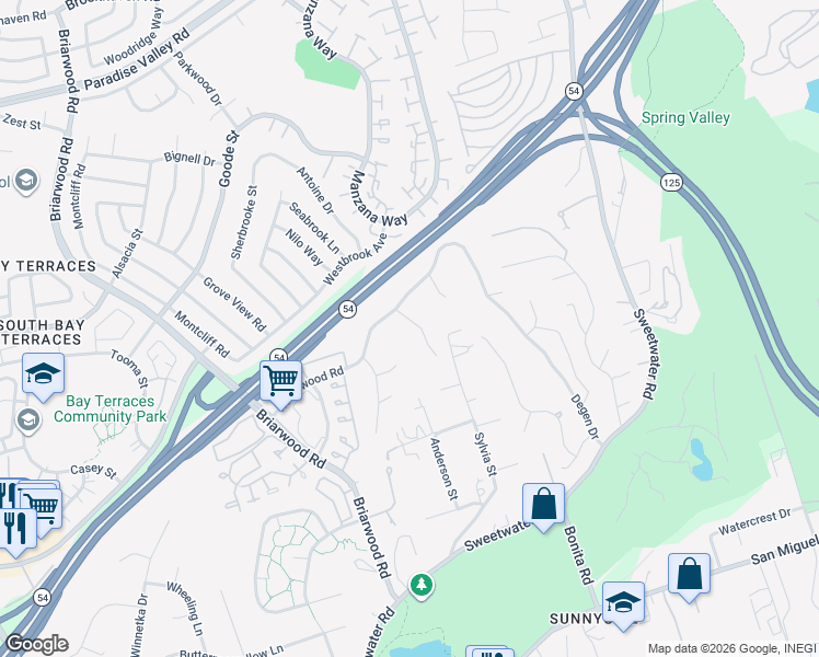 map of restaurants, bars, coffee shops, grocery stores, and more near 2814 Via Del Allazon in Bonita