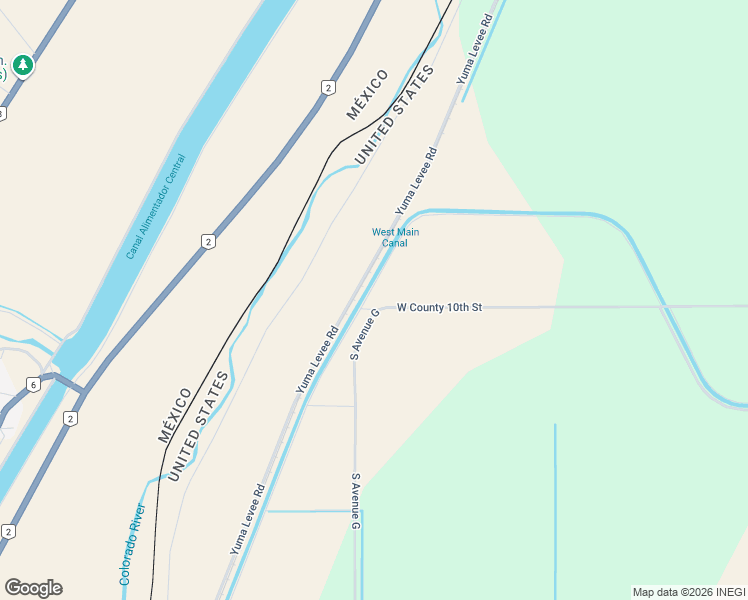 map of restaurants, bars, coffee shops, grocery stores, and more near 10001-10021 S Avenue G in Yuma