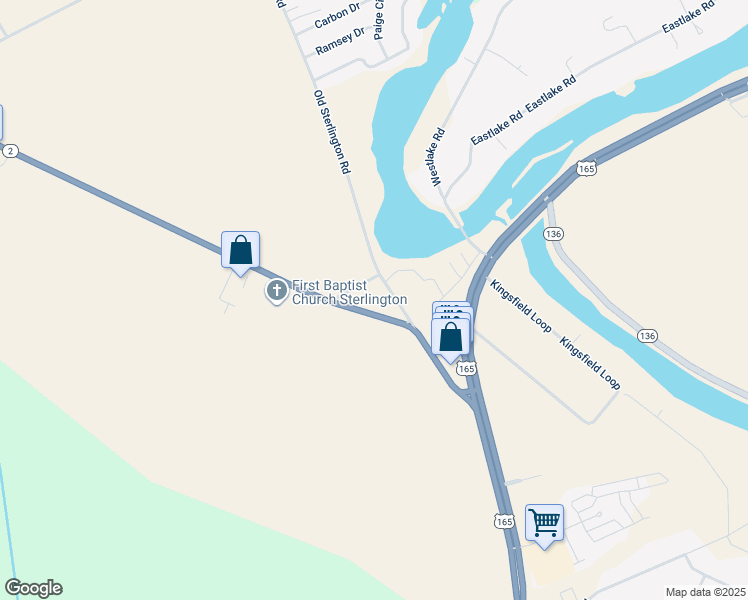 map of restaurants, bars, coffee shops, grocery stores, and more near 848-890 State Highway 2 in Sterlington