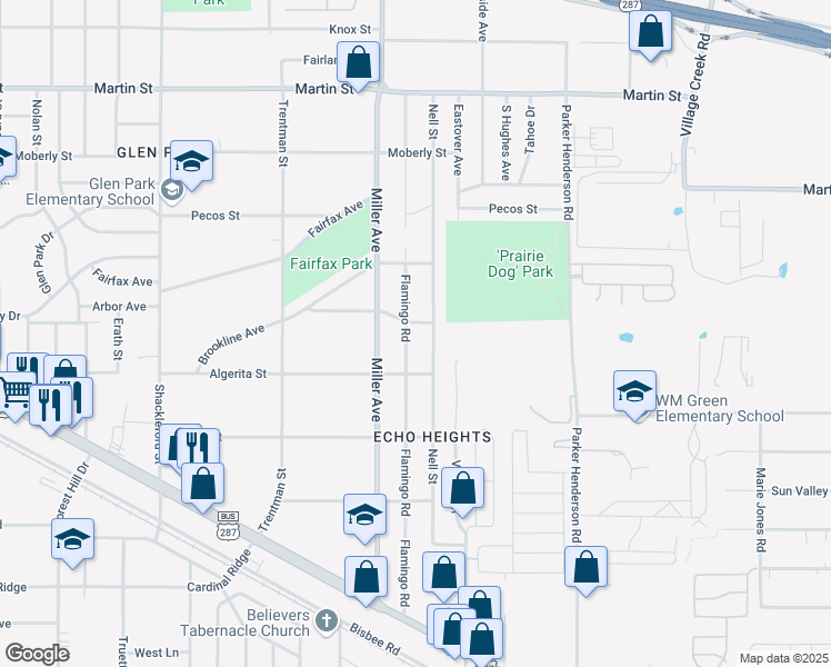 map of restaurants, bars, coffee shops, grocery stores, and more near 4395 Arbor Avenue in Fort Worth