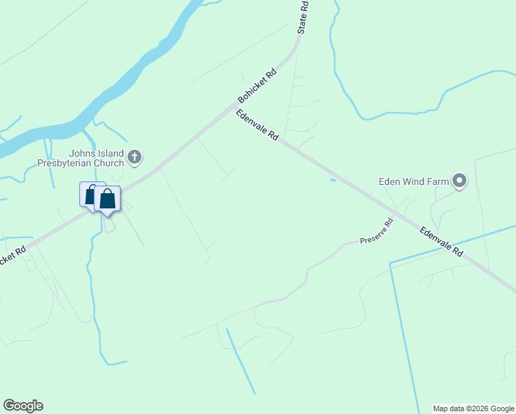 map of restaurants, bars, coffee shops, grocery stores, and more near 3189 Edenvale Road in Johns Island