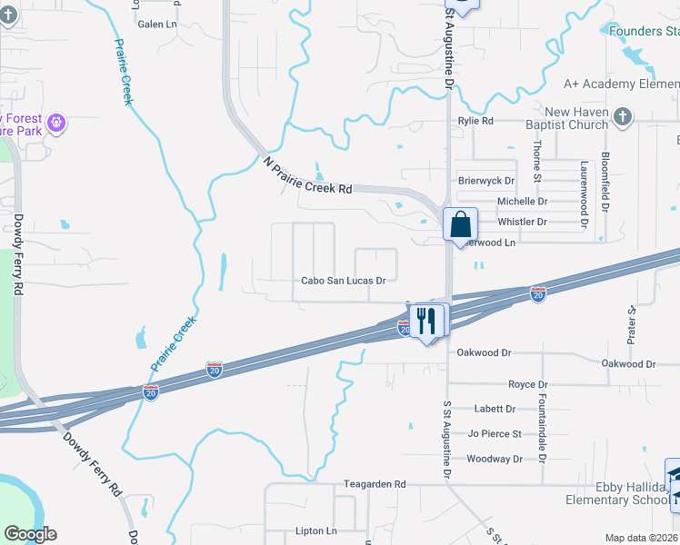 map of restaurants, bars, coffee shops, grocery stores, and more near 1639 Tampa Bay Drive in Dallas