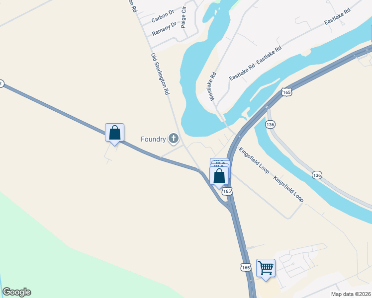 map of restaurants, bars, coffee shops, grocery stores, and more near 100-198 Church St in Sterlington