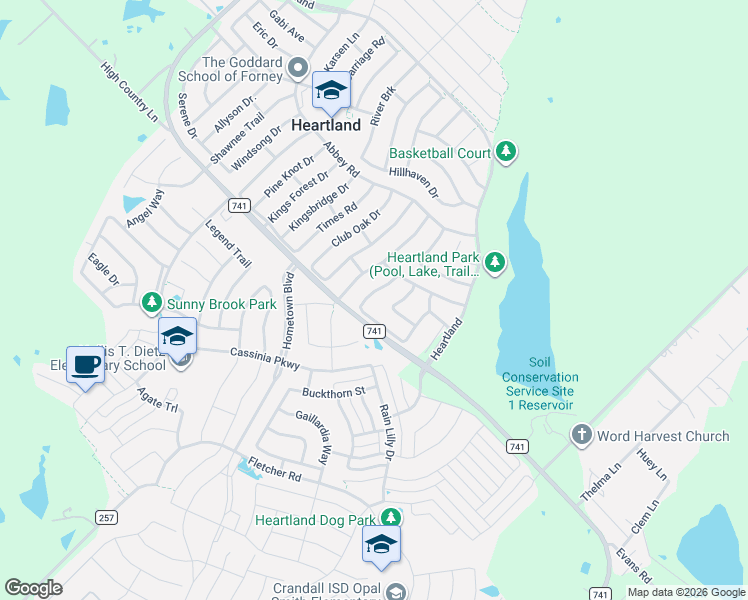 map of restaurants, bars, coffee shops, grocery stores, and more near 4021 Liberty Trail in Heartland