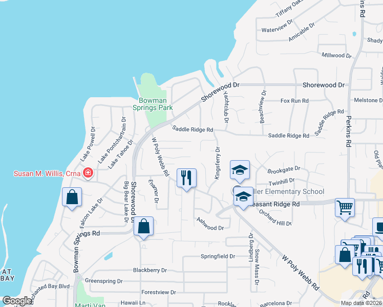 map of restaurants, bars, coffee shops, grocery stores, and more near 6605 Johns Court in Arlington